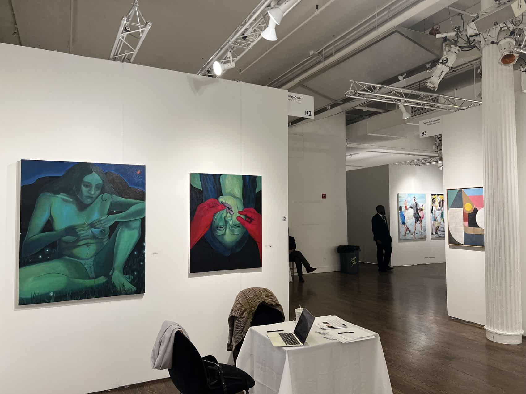 VillageOneArt booth at VOLTA New York, May 2023