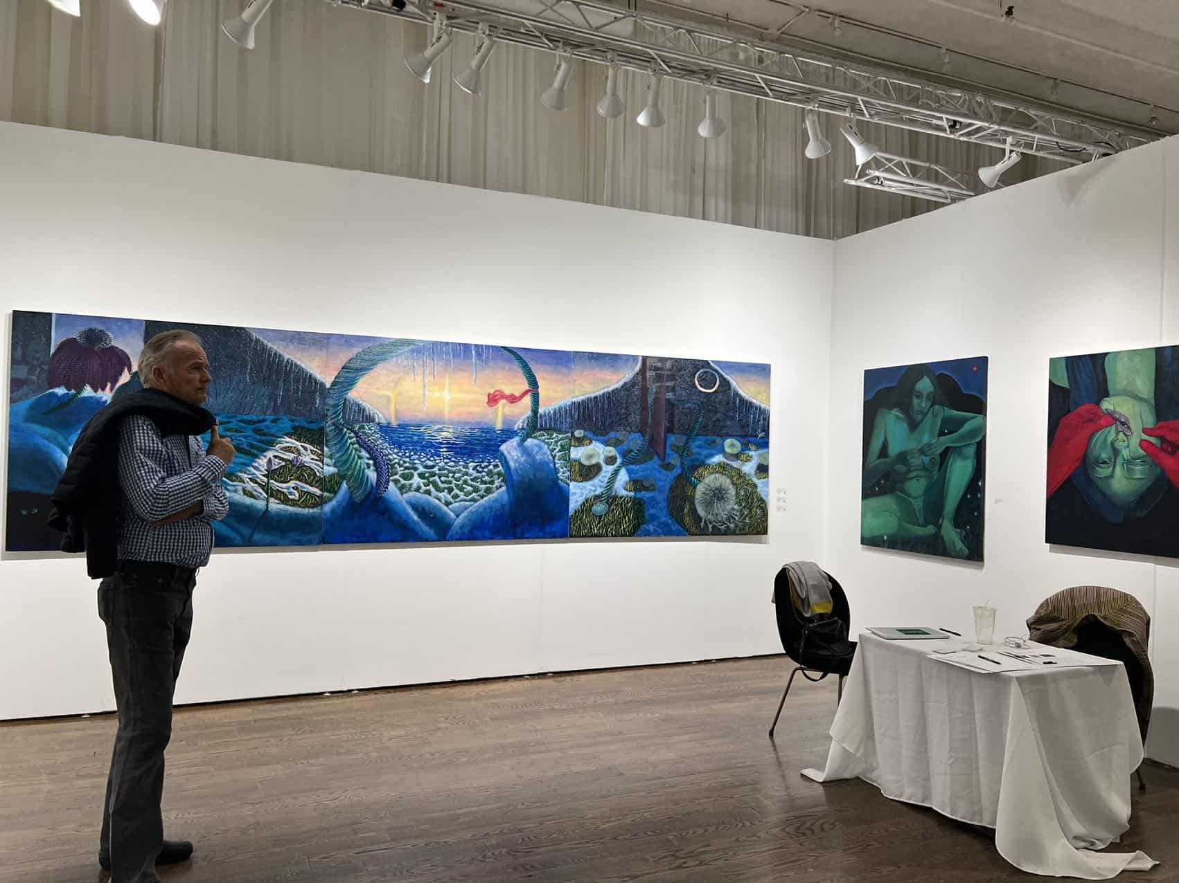 VillageOneArt booth at VOLTA New York, May 2023