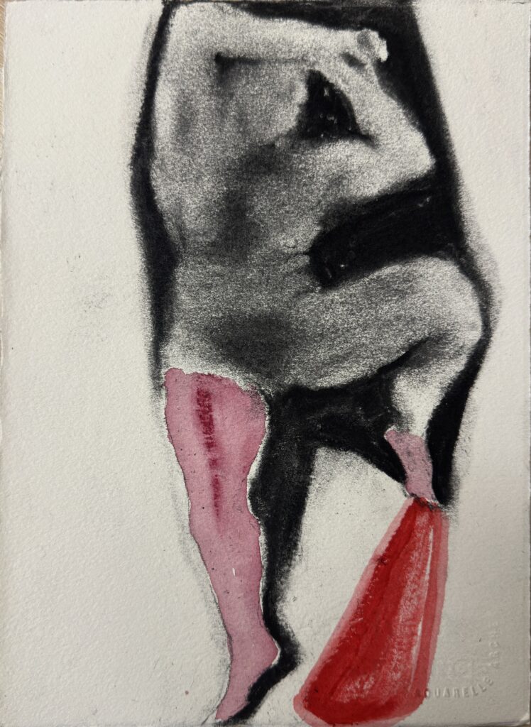 Li Xu, Somatic Practice 7, 2026, charcoal and acrylic on paper