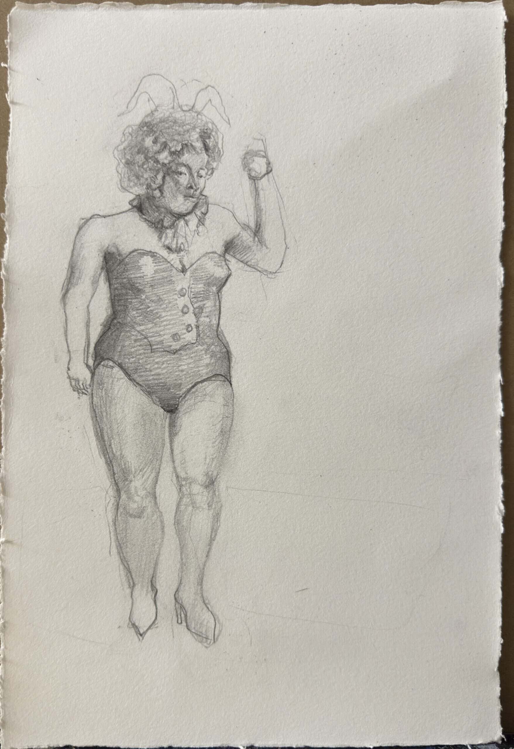 Li Xu, Unfinished, 2026, pencil and acrylic on paper