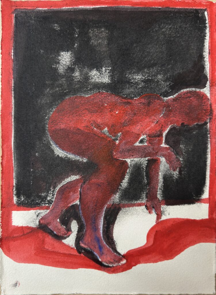 Li Xu, Somatic Practice 6, 2026, charcoal and acrylic on paper