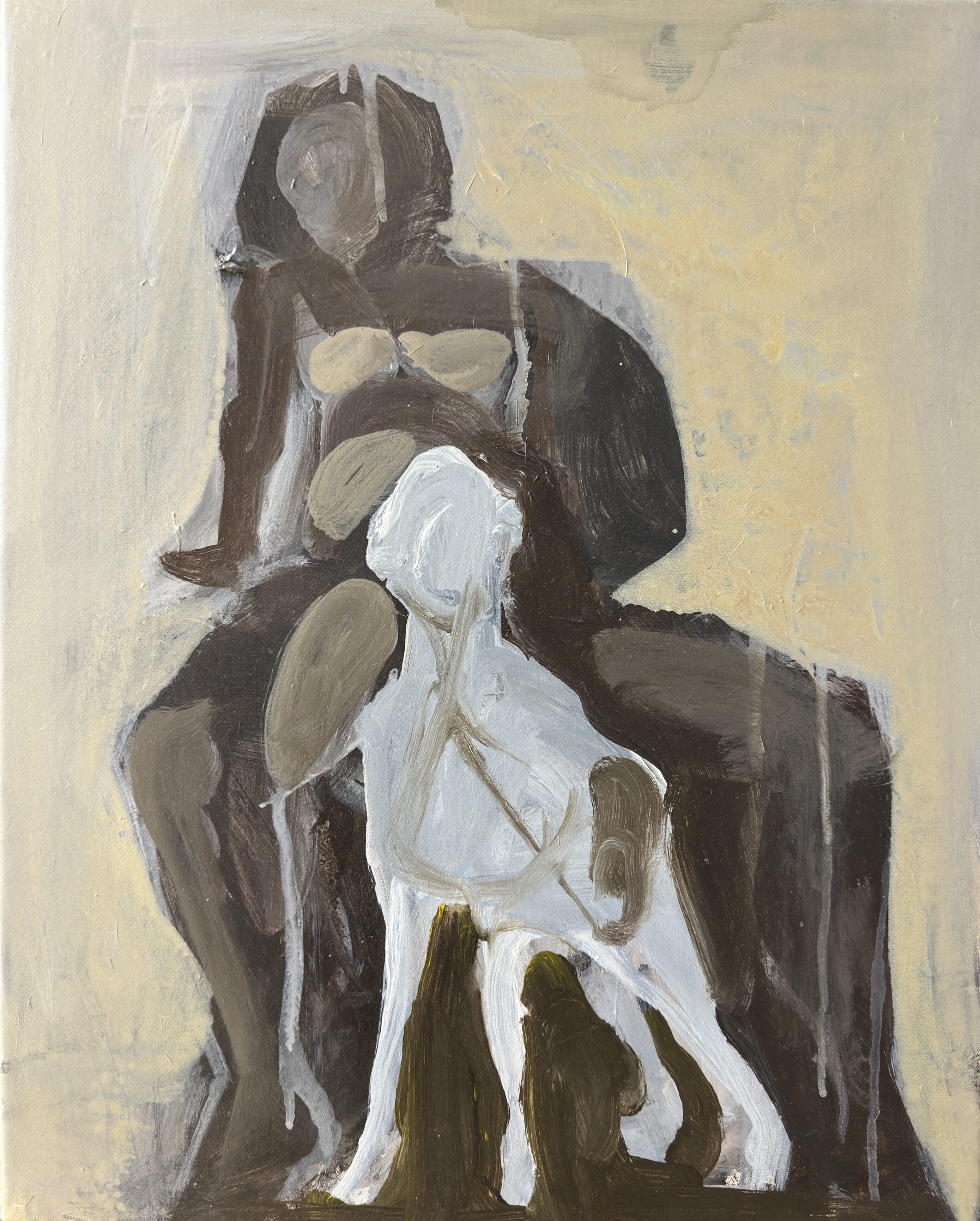 Li Xu, White Dog, 2026, acrylic and oil on canvas