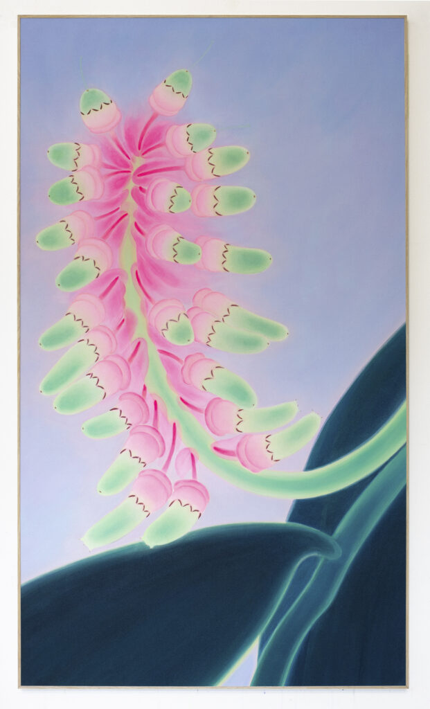 Jun Kuang, A Flower Like Durex in Botanical Garden of New York, U.S., 2024, pigments, acrylic on canvas