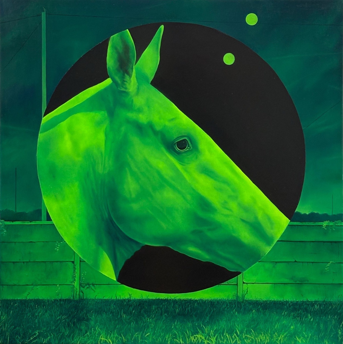 Claire HarnEnz, Night Worm, 2025, oil on canvas wrapped panel