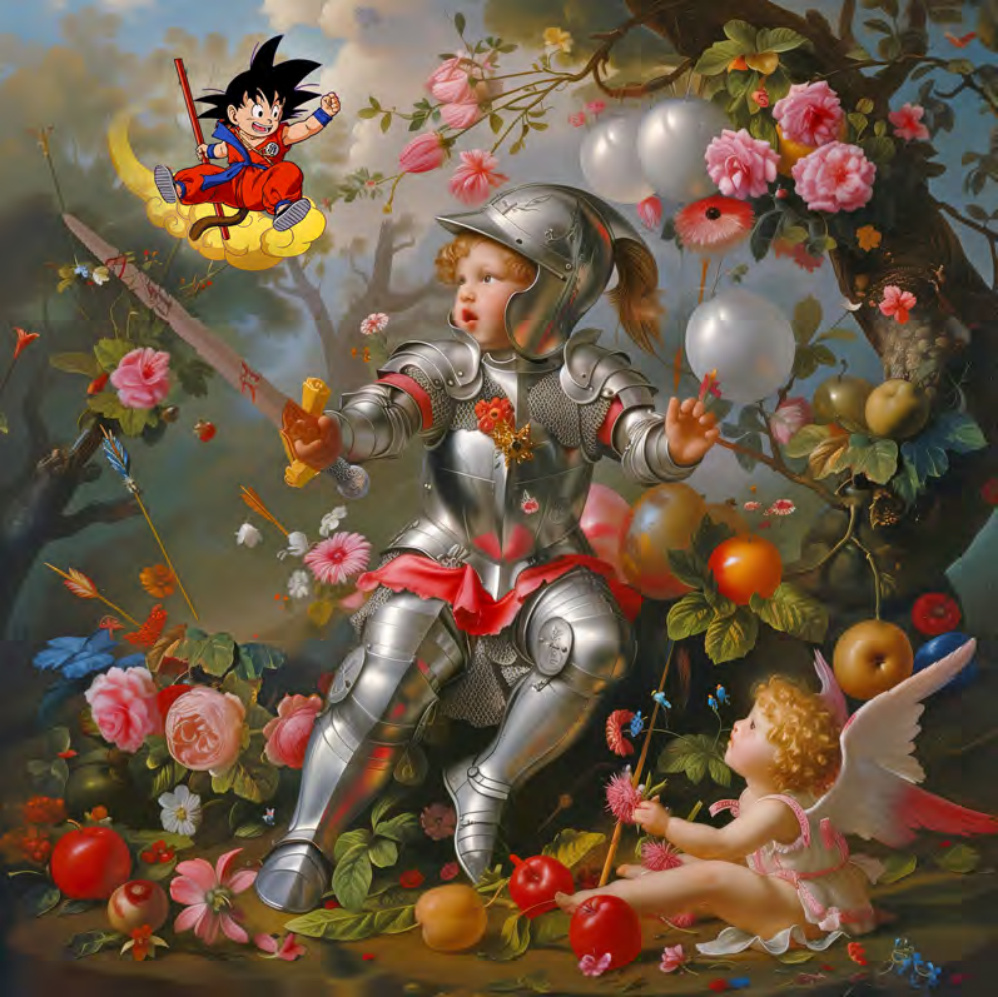 Deng Xiao, Encounter Battle, 2025, oil on canvas