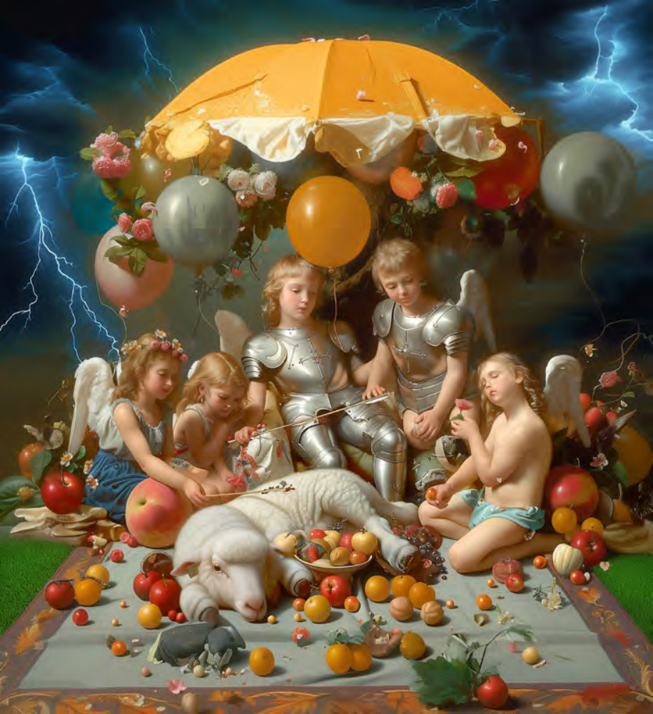 Deng Xiao, Protective Umbrella, 2025, oil on canvas