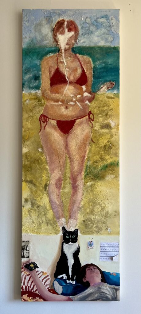 Gwynna Dille, Only Twenty Five, Lots of Time to Decide, 2026, oil with acrylic and collage