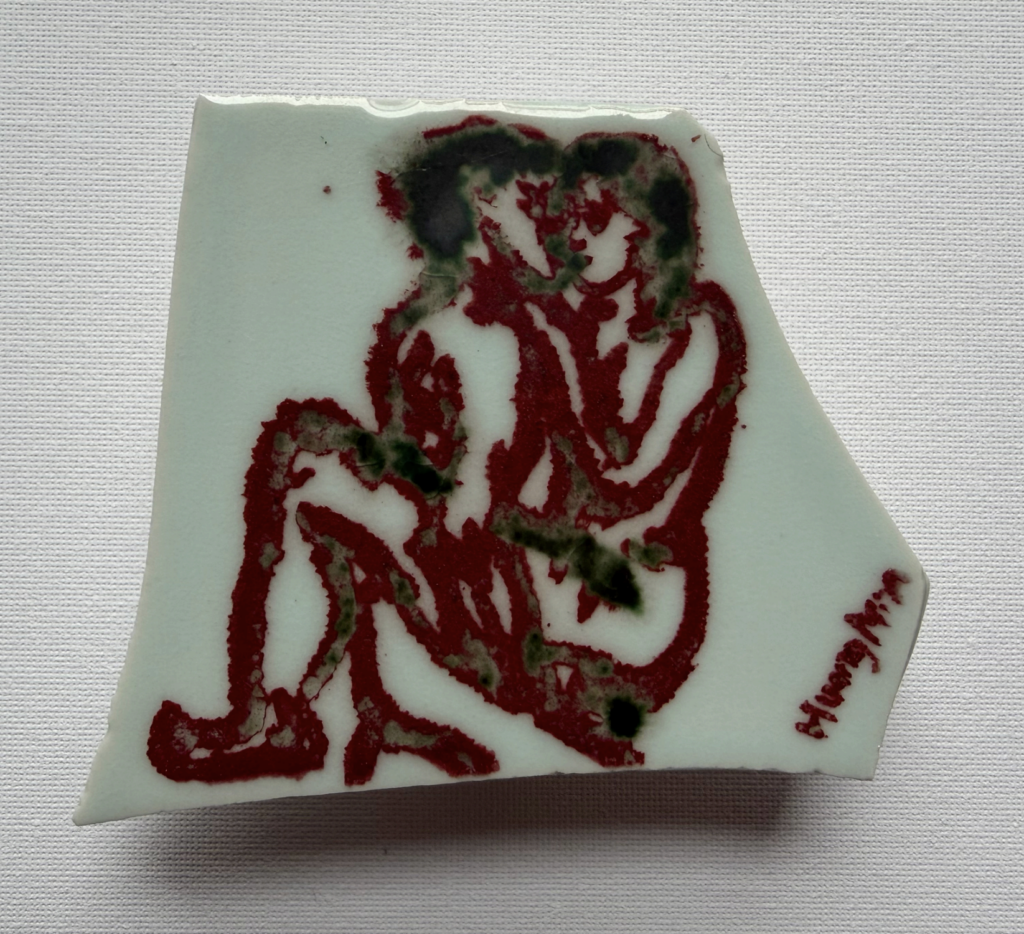 Min Huang, Shards of Serenity 10, 2023, underglaze red porcelain