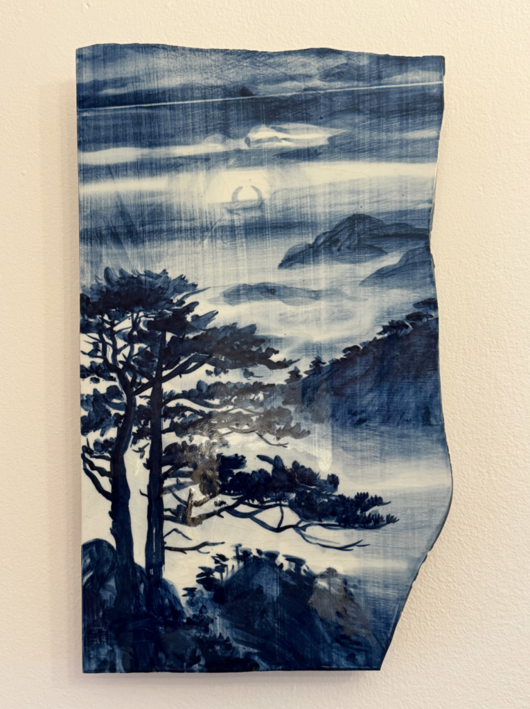 Min Huang, Shards of Serenity 2, 2023, blue and white porcelain