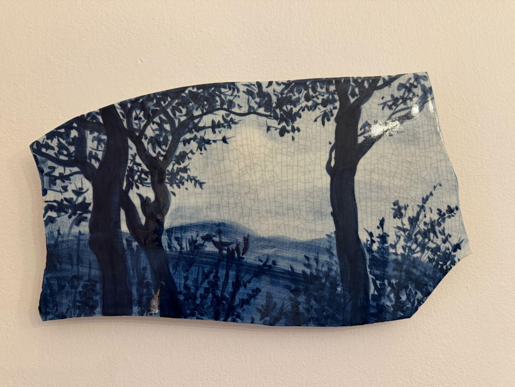Min Huang, Shards of Serenity 4, 2023, blue and white porcelain