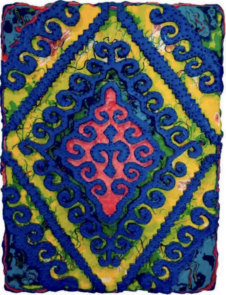 Renee Magnanti, Kain Kebat Blue, 2007, carved encaustic on panel