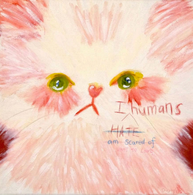 Sherly Fan, I Heart Humans, 2025, oil on canvas