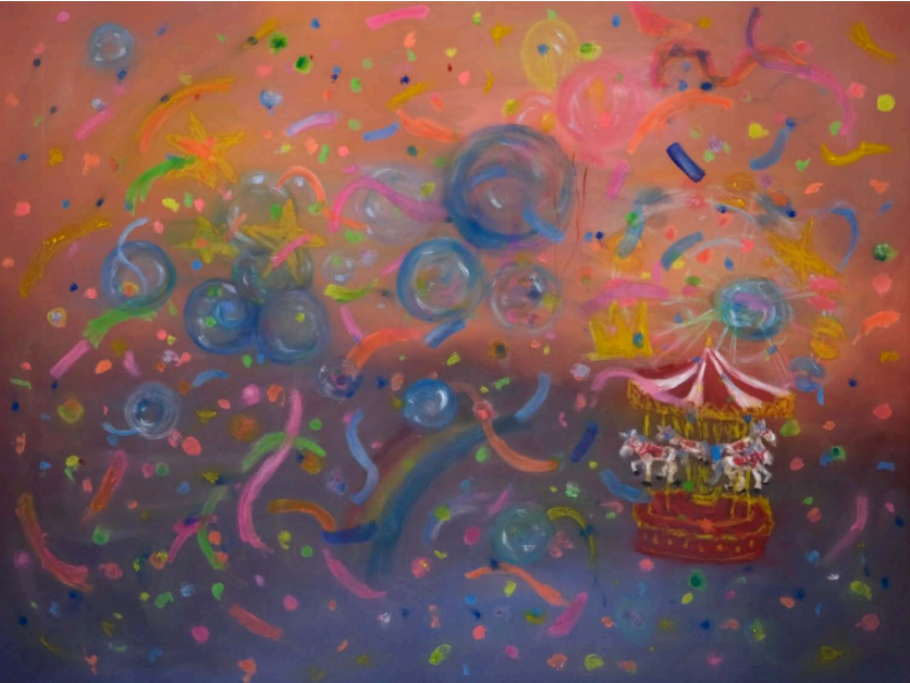 Sherly Fan, Life Is but a Dream, 2025, oil on inkjet print canvas