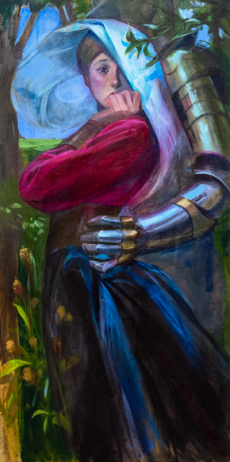 Theresia Zhang, Protective Abduction, 2024, acrylic on canvas, on view in Embodiment at VillageOneArt, New York, 2025