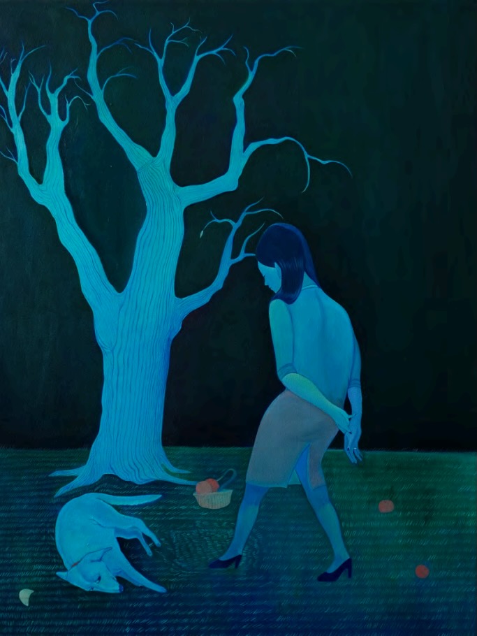 Xiangni Song, Bury A Friend, 2025, oil on canvas, 32 x 24 in