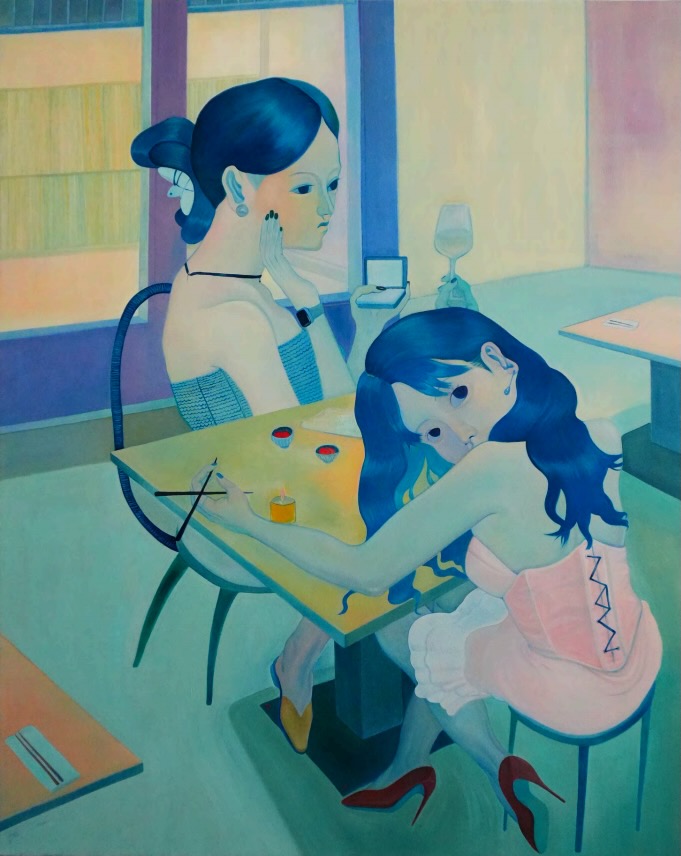 Xiangni Song, Endless Waiting, 2025, oil on canvas, 50 x 40 in