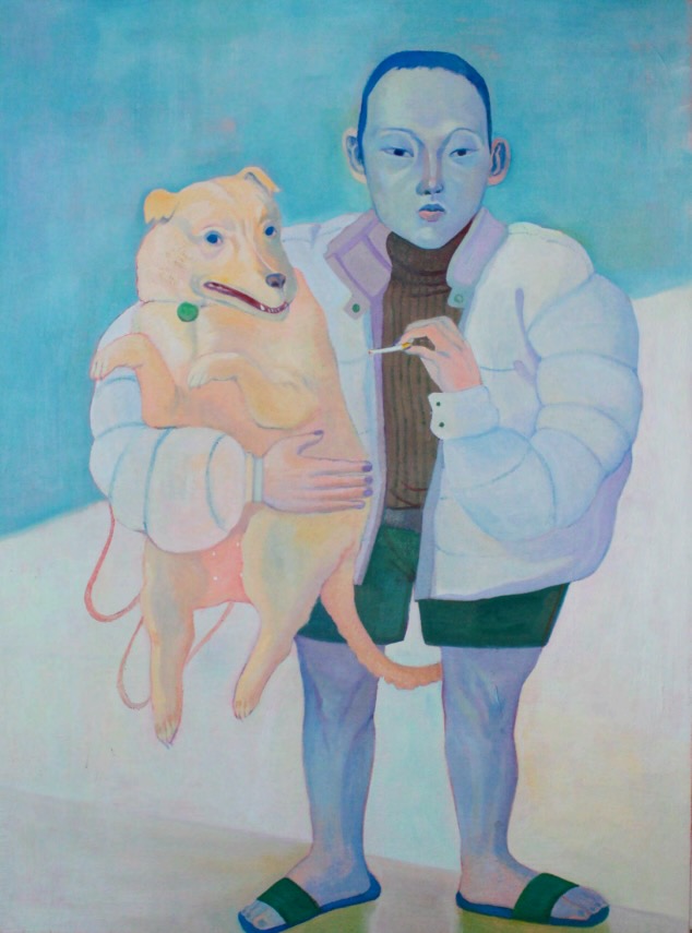 Xiangni Song, Life with this beautiful creature, 2023, oil on canvas, 30 x 22 in