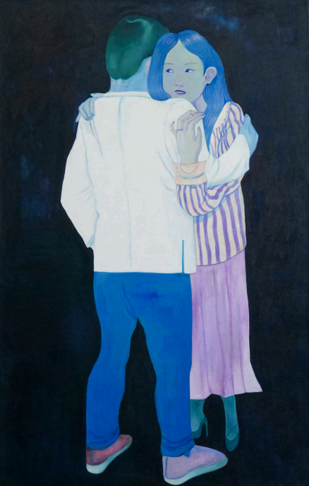 Xiangni Song, No Lies For True Lovers, 2024, acrylic and oil on canvas, 50 x 32 in