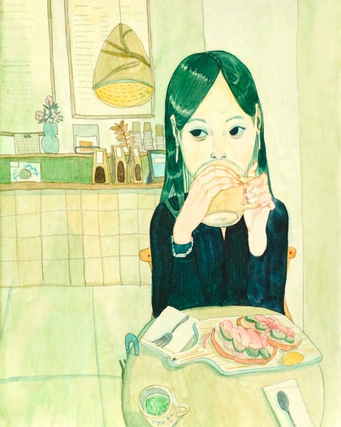 Xiangni Song, Sourdough, 2025, watercolor pencil on hot pressed paper, 8 x 6 in
