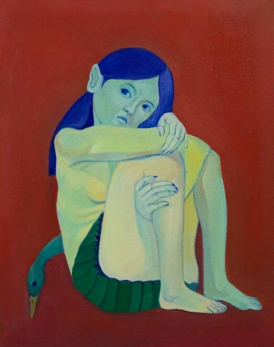 Xiangni Song, Untitled, 2025, oil on wood panel