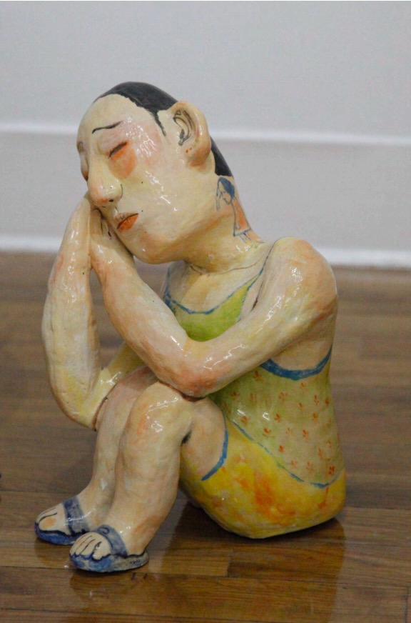 Xiangni Song, Whispering, 2025, ceramic, 10 x 7 x 4 in