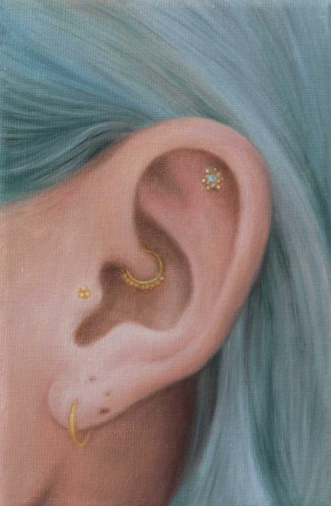 Yangyang Wei, Earring, 2026, oil on canvas