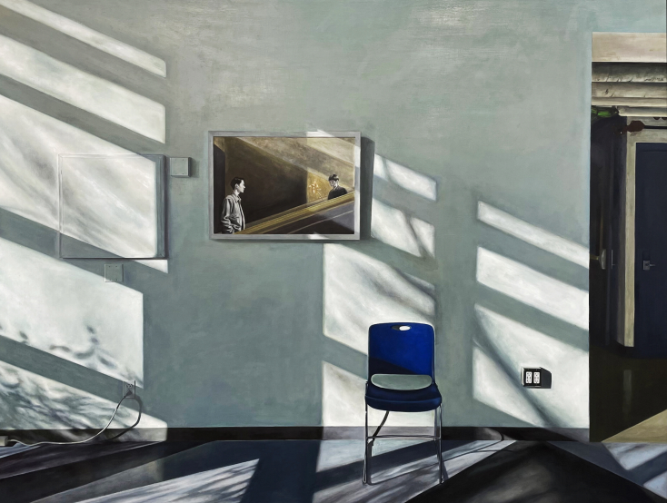 Yu Cheng, Behind Peace-1, 2024, oil on panel