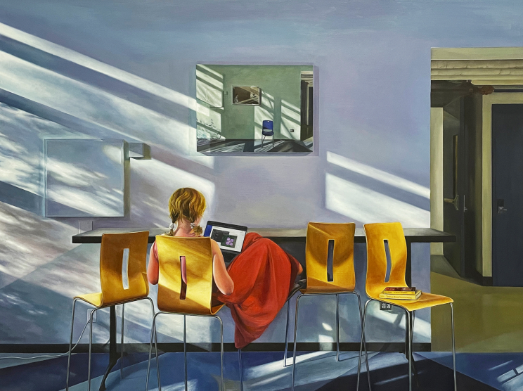 Yu Cheng, Behind Peace-2, 2024, oil on panel
