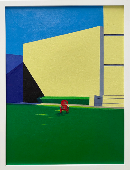 Yu Cheng, Red Chair, 2022, acrylic on canvas