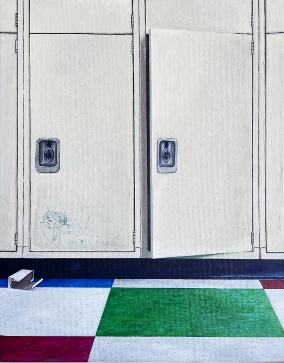 Yu Cheng, Who’s Cat?, 2024, oil and marker on canvas