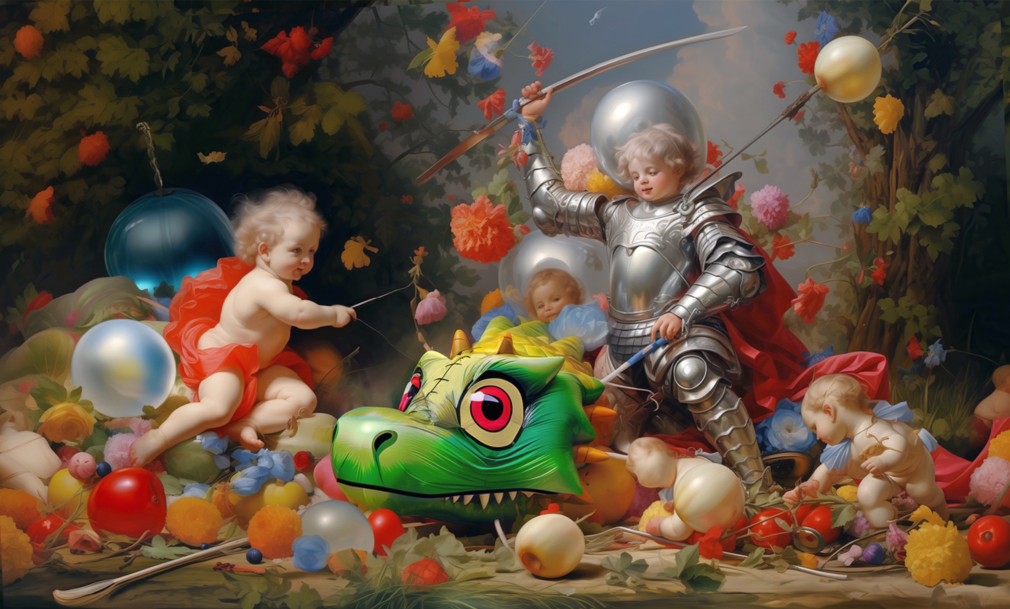 Deng Xiao, Dragon Killer, 2024, oil on canvas