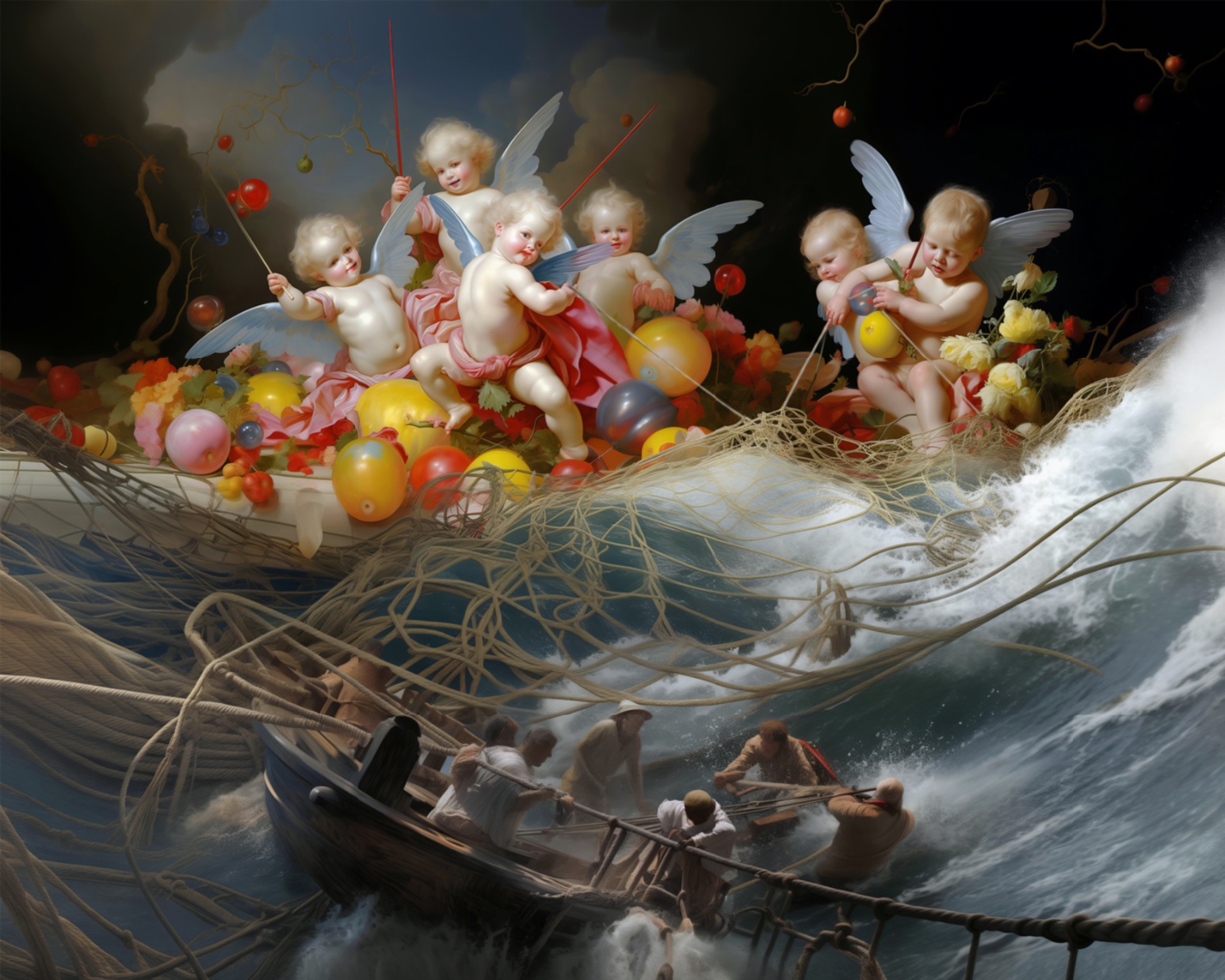 Deng Xiao, God Bless Those Who Have Eaten Their Fill, 2024, oil on canvas
