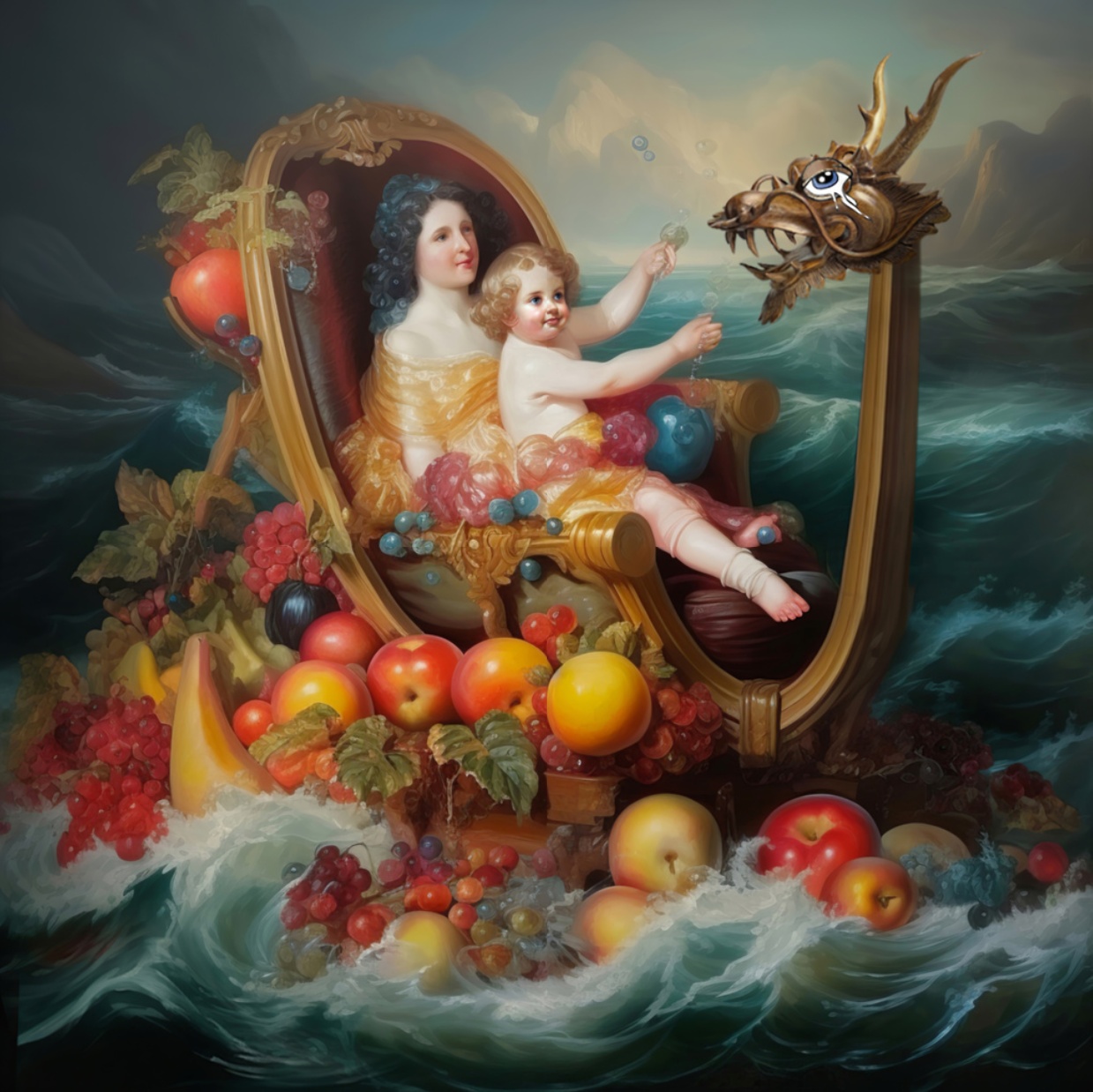 Deng Xiao, Sailing on Clouds, 2023, oil on canvas