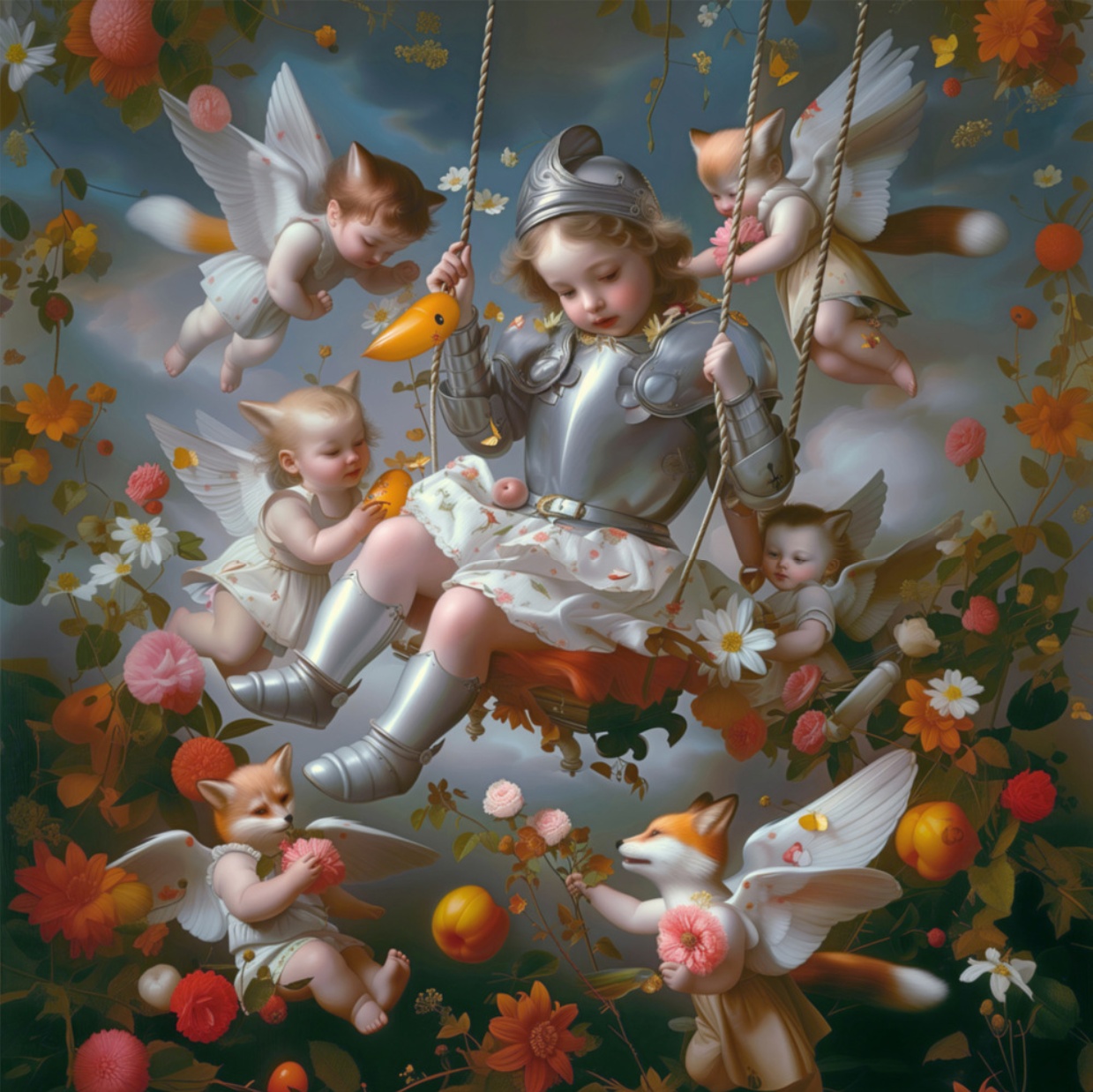 Deng Xiao, Witch and Fox Spirit, 2024, oil on canvas
