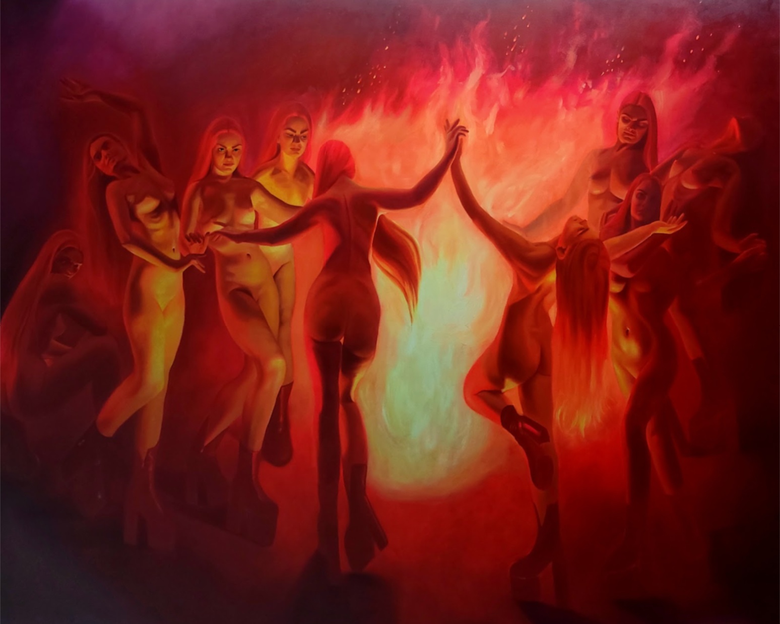 Emma Hapner, Girl's Night Out, 2023, oil on canvas