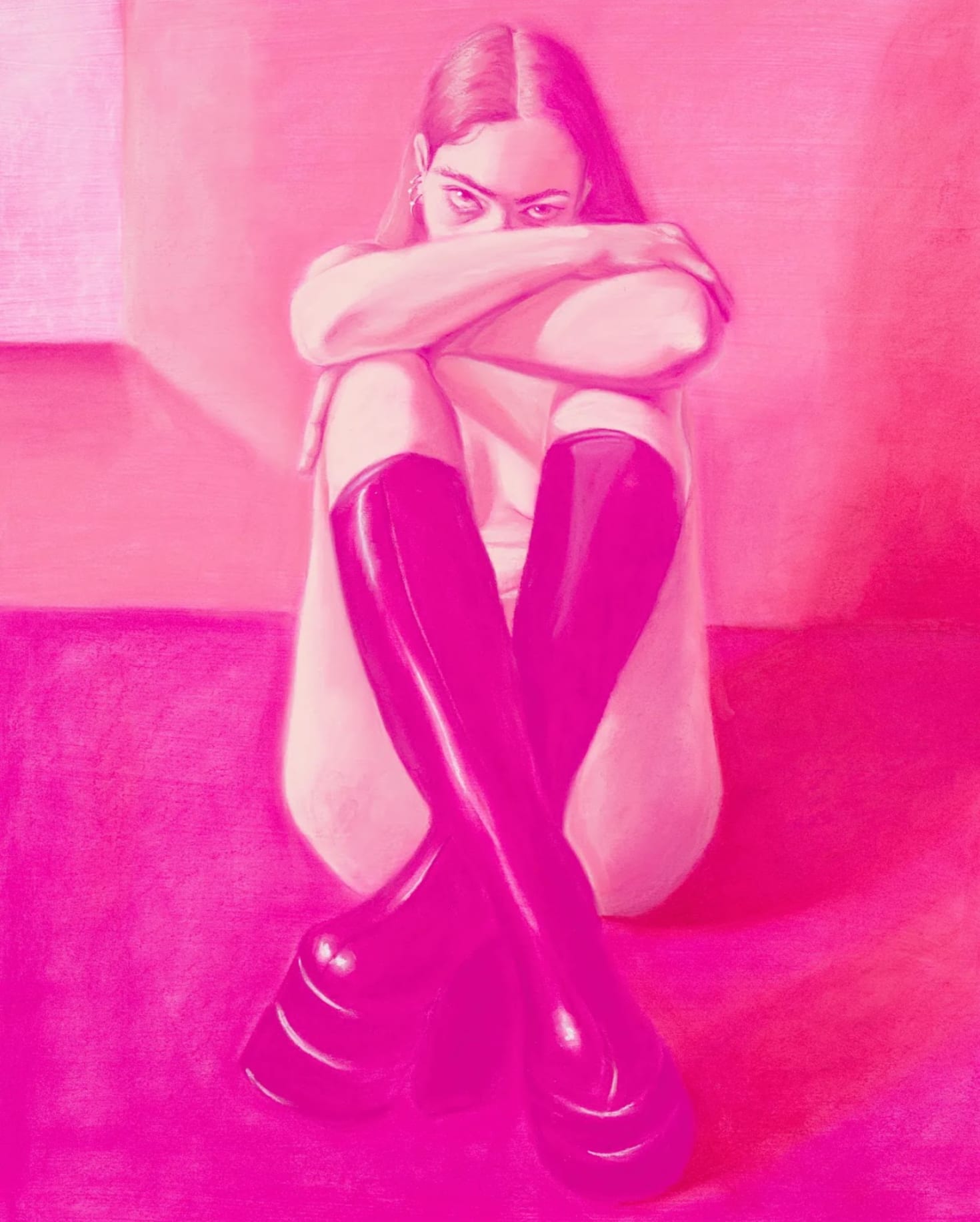 Emma Hapner, Lady in Pink, 2022, pastel on paper