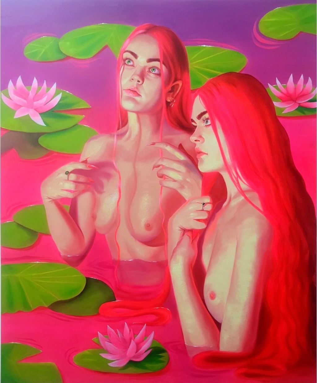 Emma Hapner, Red Sky in Morning, 2023, oil on canvas