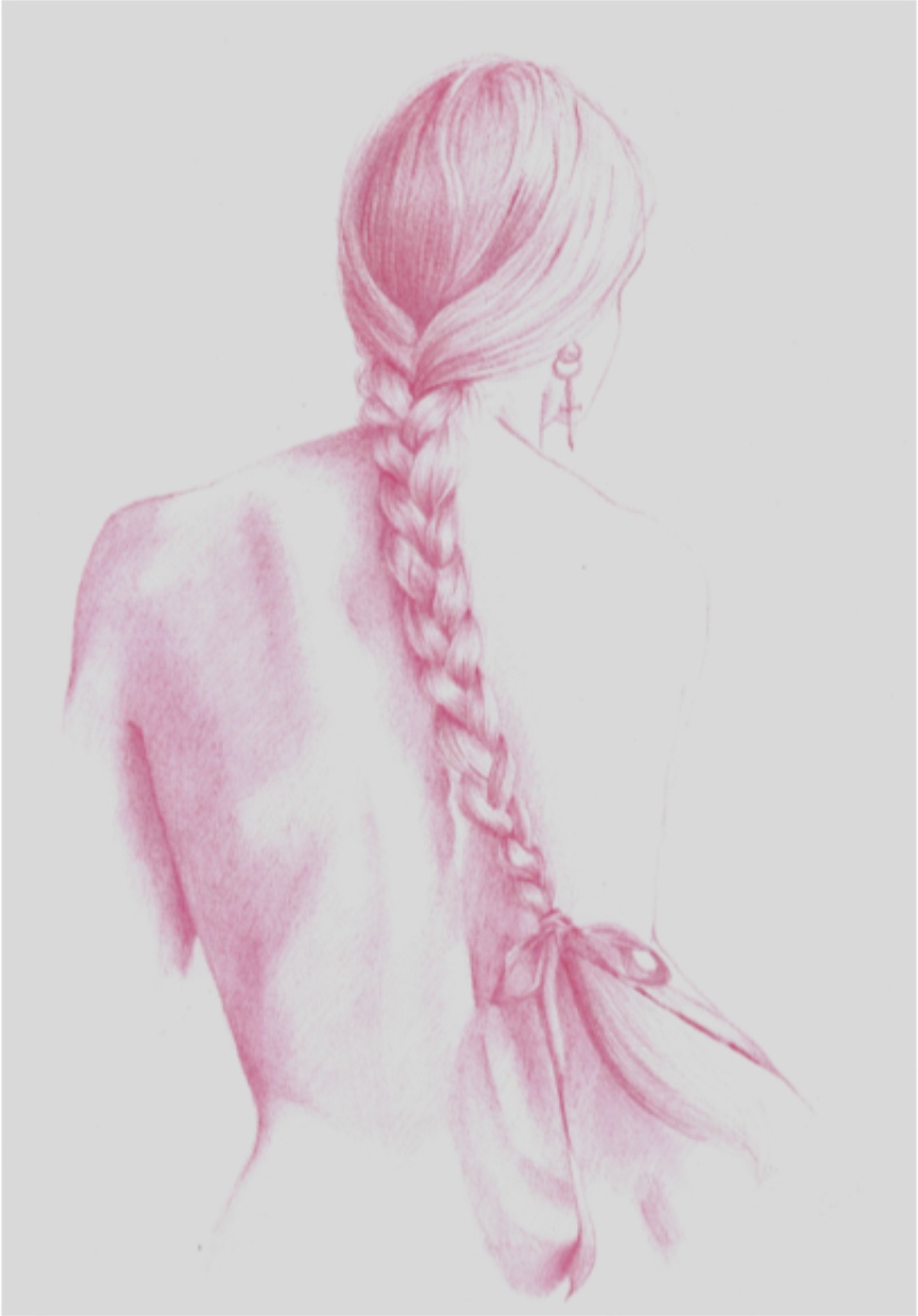 Emma Hapner, Satin Ribbon, 2023, colored pencil on paper