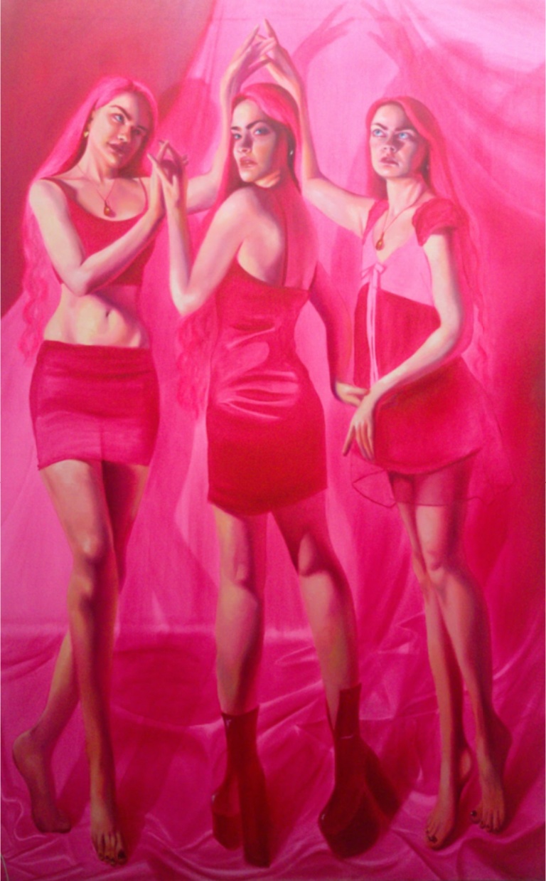 Emma Hapner, The Three Graces, 2022, oil on canvas