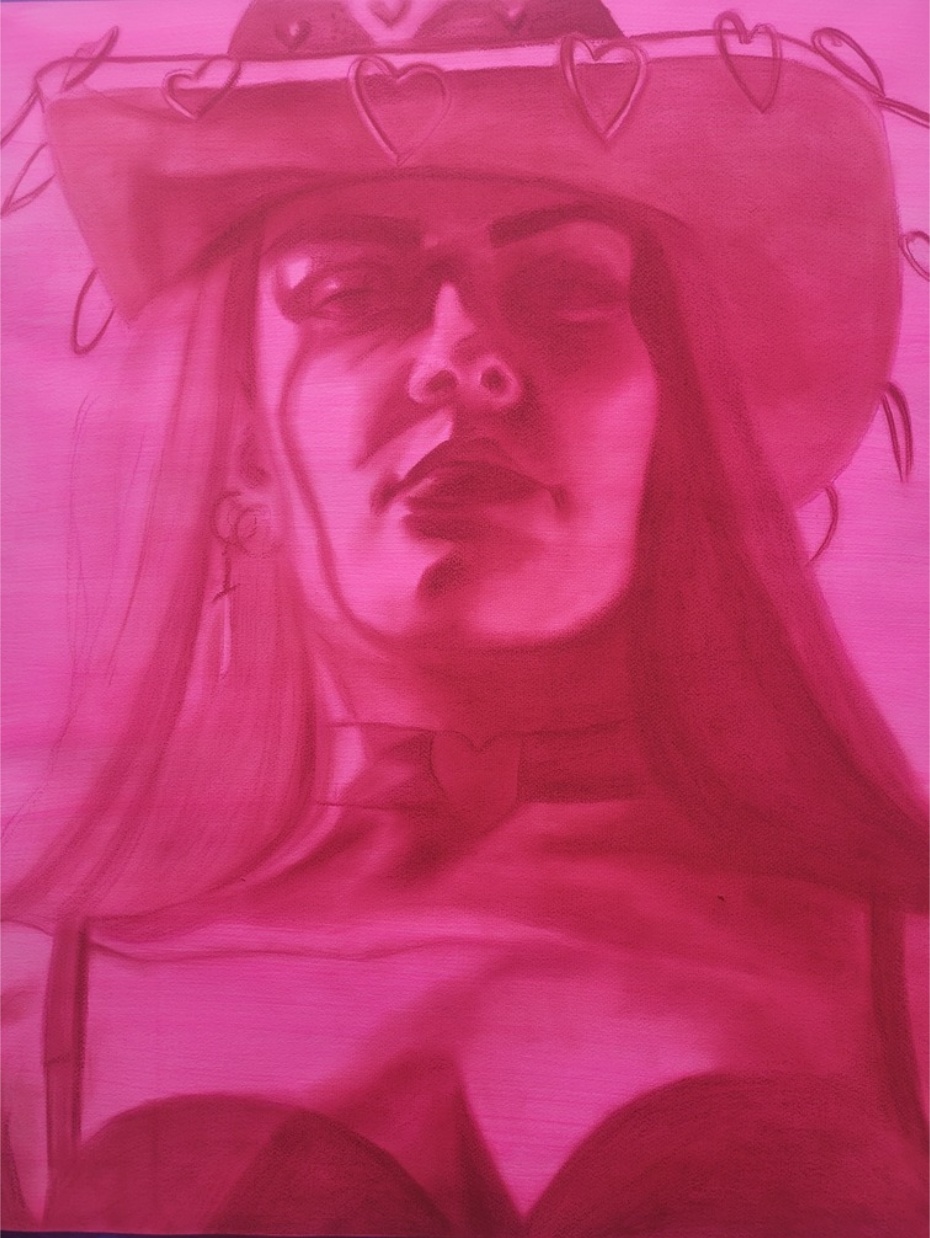 Emma Hapner, There's a New Sheriff in Town, 2023, pastel on paper