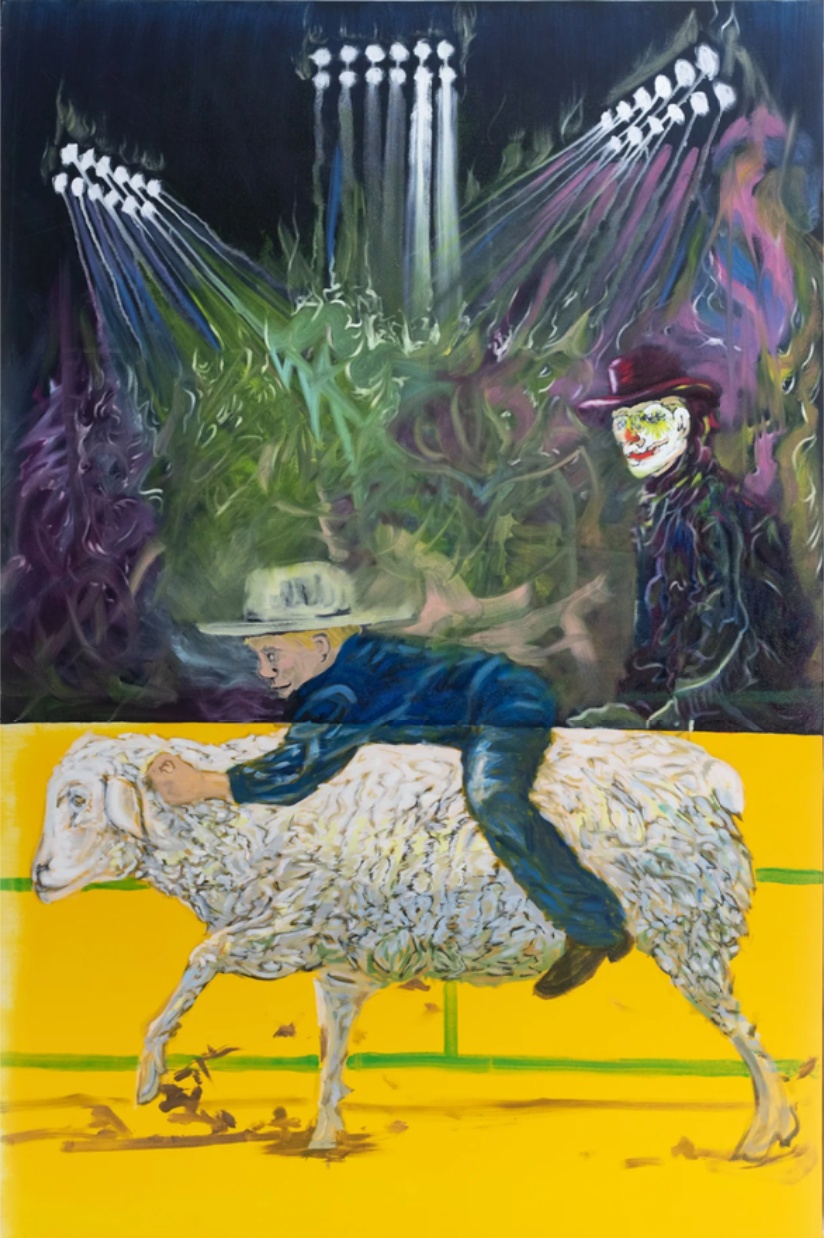 Hans Wendel, Mutton Bustin, 2024, oil on canvas
