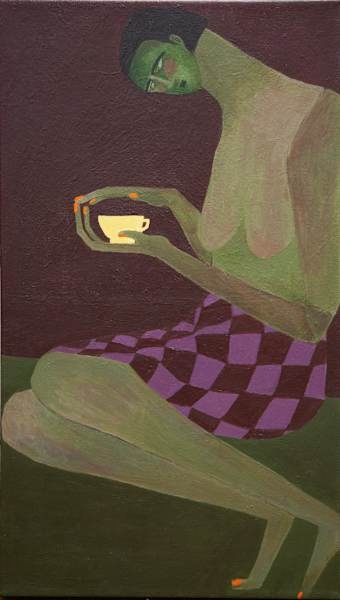 Heather Im, A Sedentary Procession, 2024, Acrylic on canvas