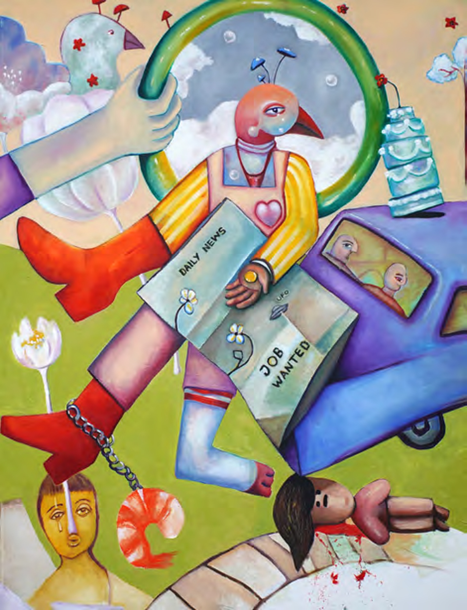 Inga Khurieva, Bagger, 2024, oil on canvas