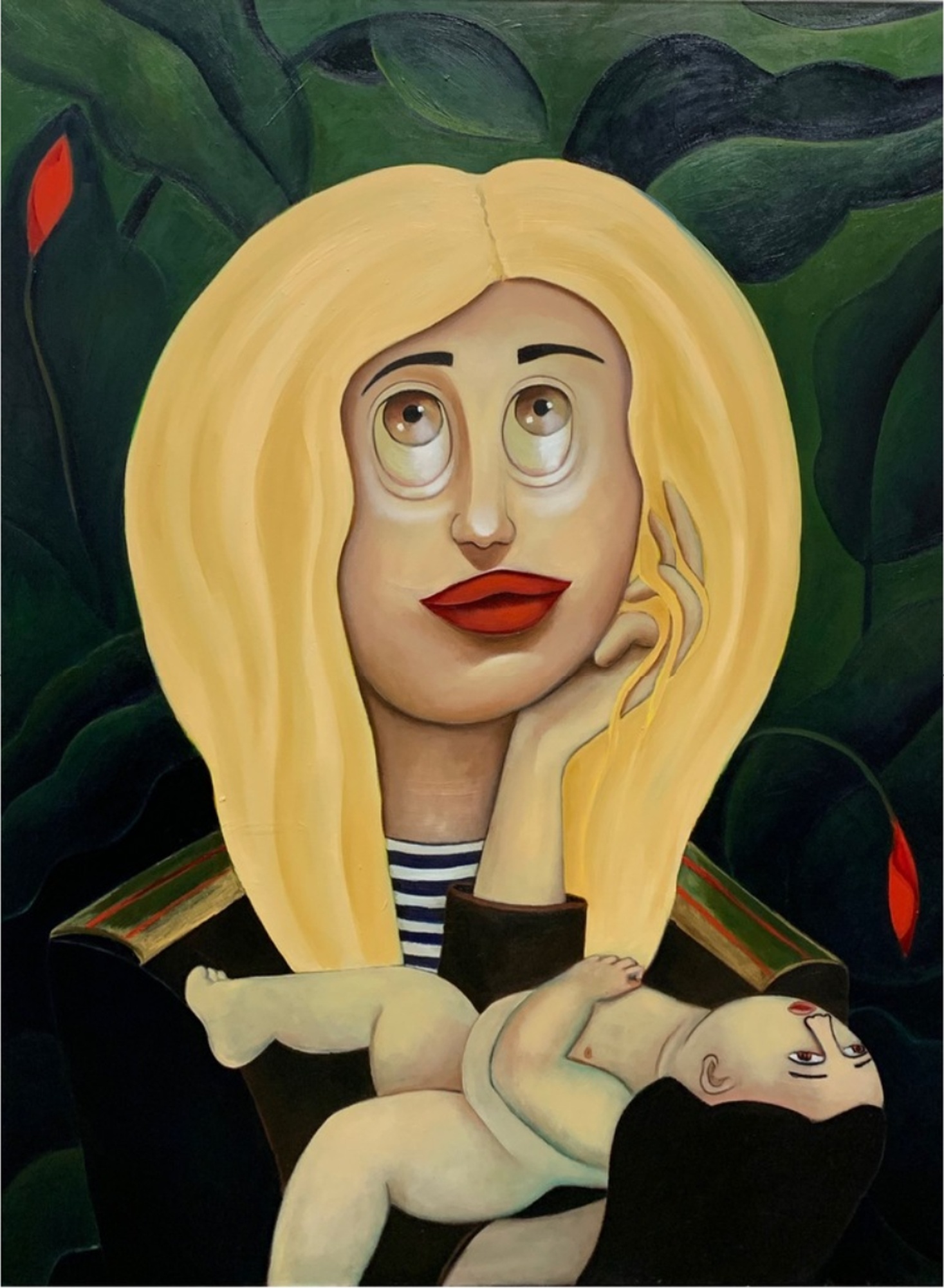Inga Khurieva, Motherhood, 2024, oil on canvas
