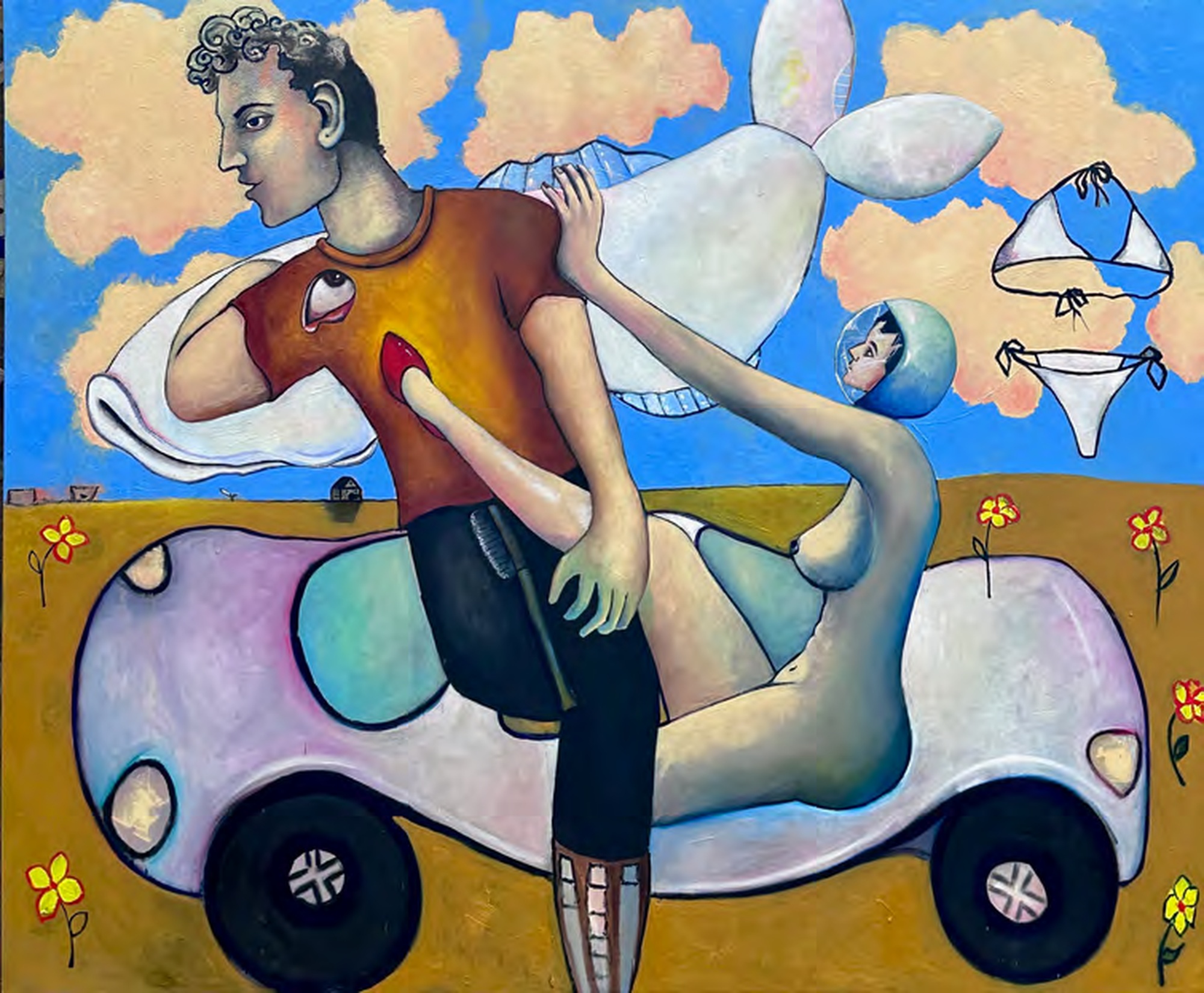 Inga Khurieva, Mysterious M, 2024, oil on canvas