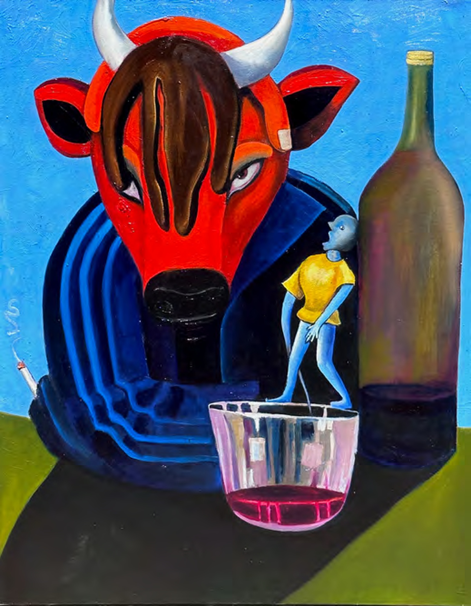 Inga Khurieva, People and Their Animal Form, 2024, oil on canvas