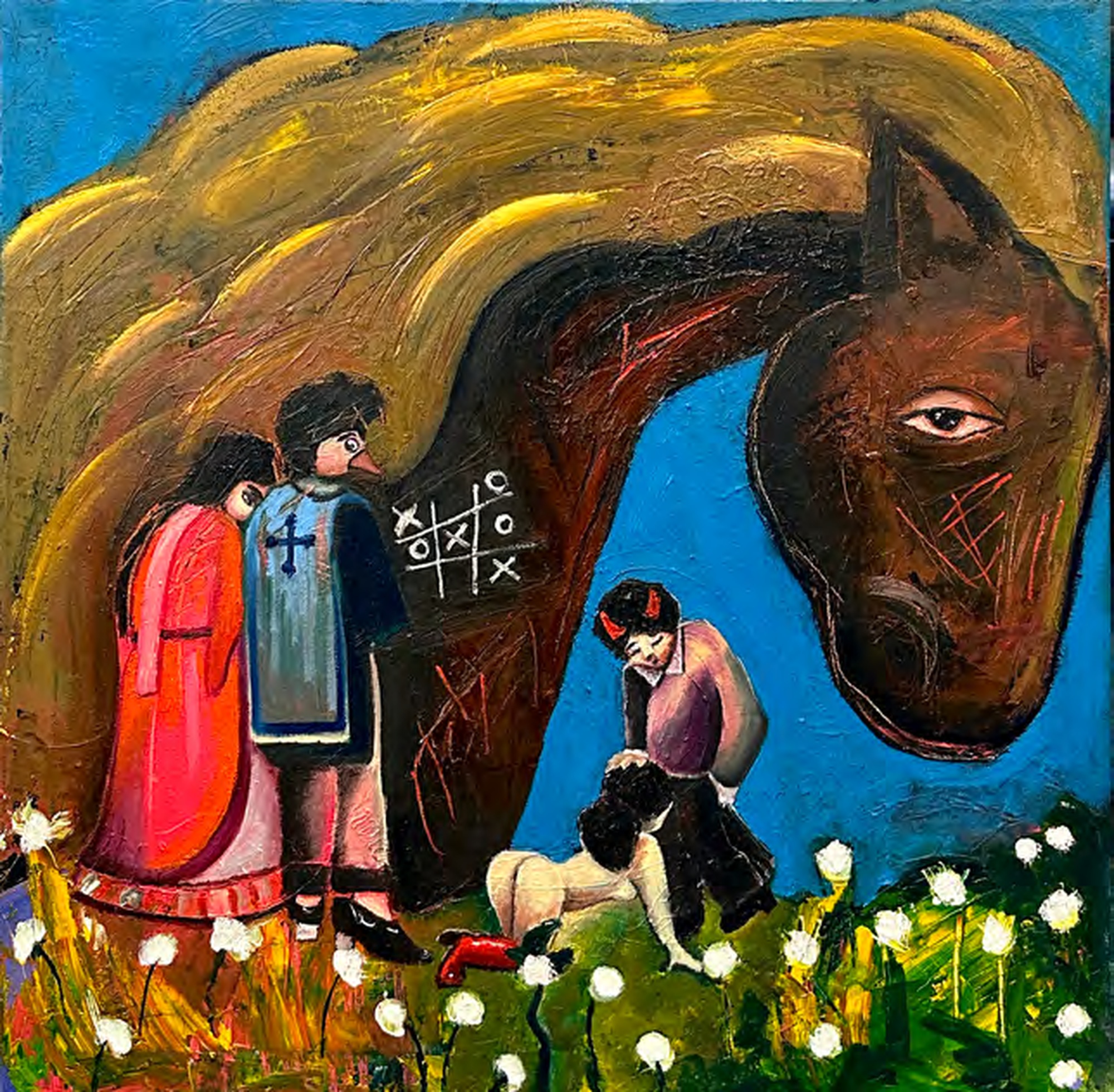 Inga Khurieva, People and Their Animal Form, 2024, oil on canvas
