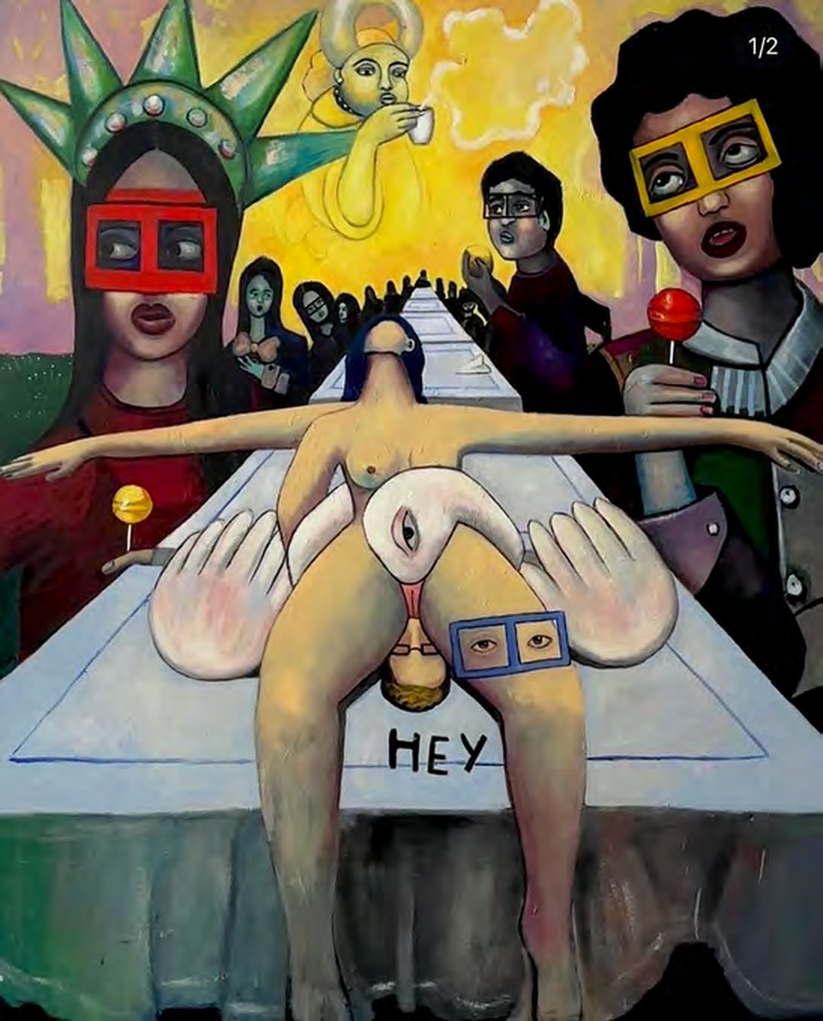 Inga Khurieva, The Last Supper, 2024, oil on canvas