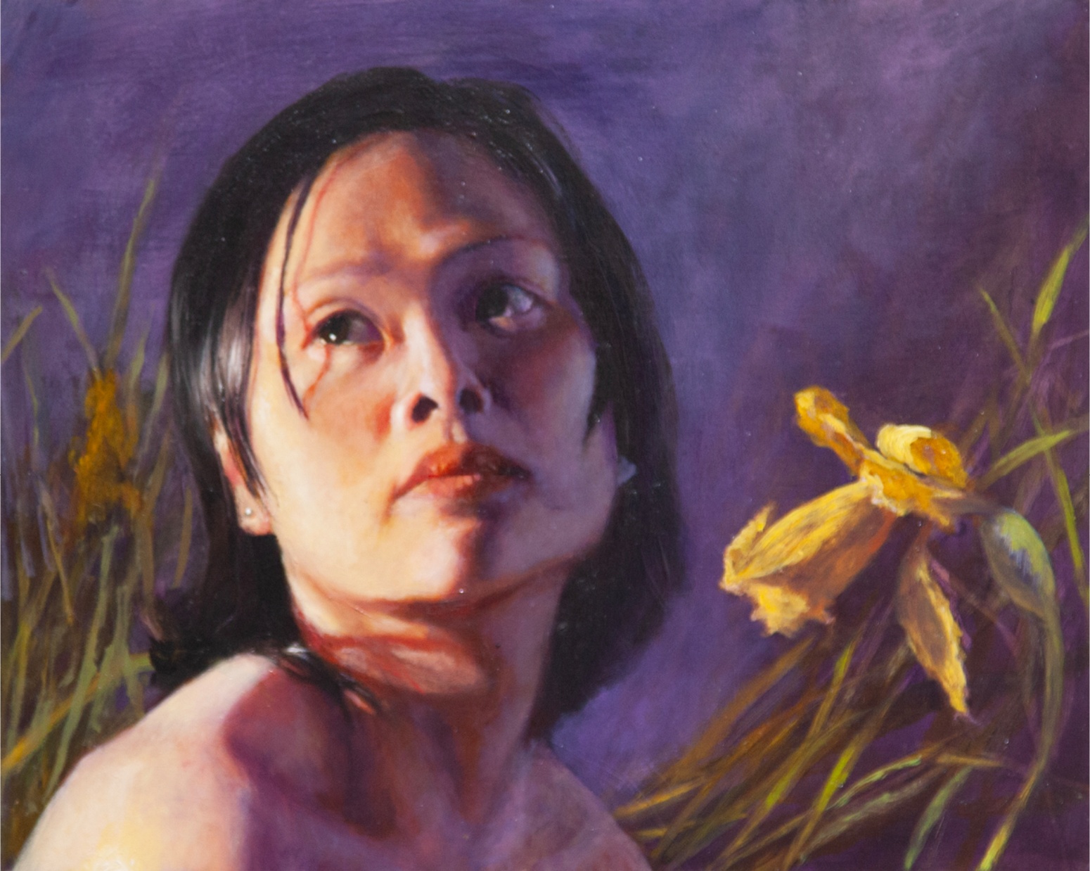 Jane Philips, iris/(a moment alone), 2025, Oil on wood panel