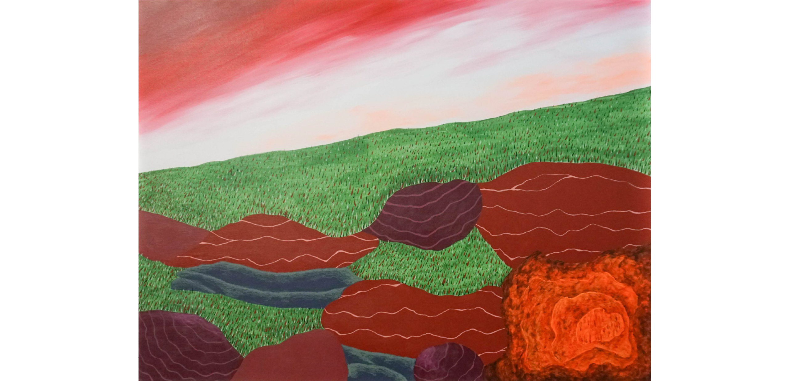Kristian Battell, Neon Reverie, 2025, acrylic and oil pastel on canvas